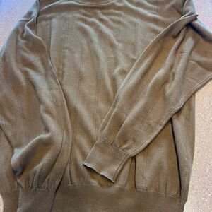 OGGI MODA Italy Beige Tan Knit Mens Mock  Dress Sweater Large
